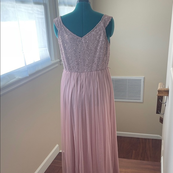 Sleeveless Sequin Lace Maxi Dress in Dusty Rose 16/18 XL - Picture 9 of 13